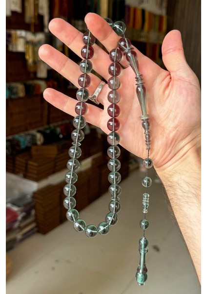Büyük Boy Harika Işçilik Örneği Ateş Kehribar Tesbih