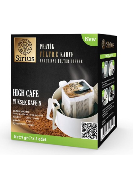 Sirius Premium Kolombiya - Guatemala - Kenya - Yüksek Kafein 4lü