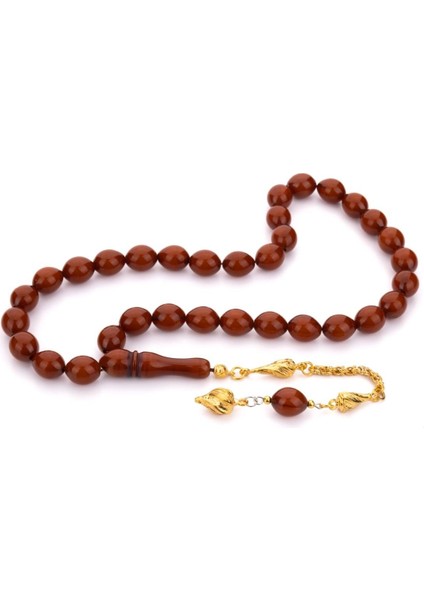 Iri Taneli Kahve Tonları Tek Püsküllü Toz Kehribar Tesbih fiyatları