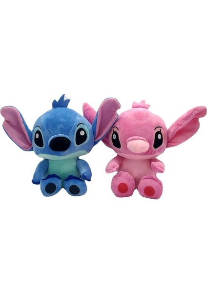 2 Adet Oturan Dikiş Bebek Stitch Lilo ve Stitch Ragdoll Peluş Oyuncak (Yurt Dışından)