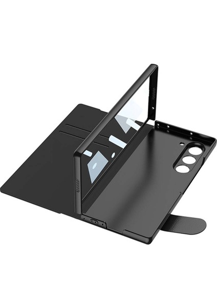 Samsung Galaxy Z Fold 6 Uyumlu Kılıf Kartlıklı Kalem Bölmeli Çizgi Desenli Telefon Kılıfı Kapak fiyatları