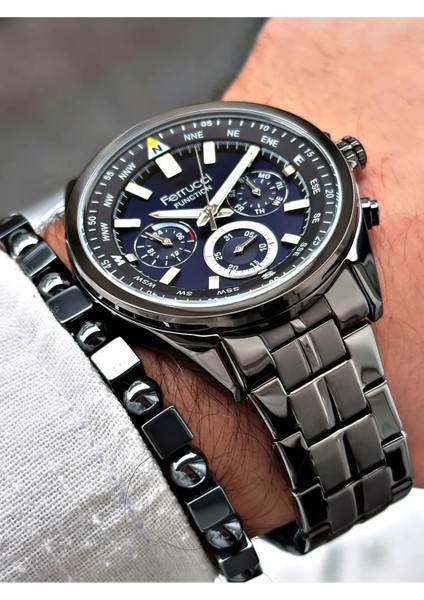 Gri Çelik Full Fonksiyonlu+Takvimli Erkek Kol Saati+Bileklik modelleri