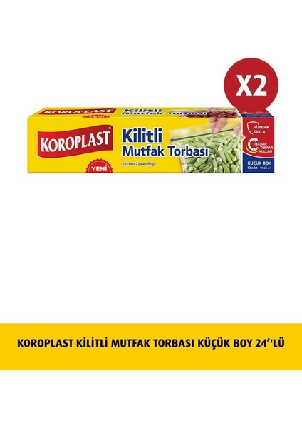 Kilitli Mutfak Torbası Küçük Boy 12'li x 2 Adet
