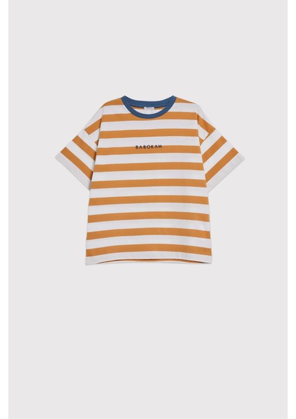 (Kids Boy) Oversize Fit Çizgili T-Shirt