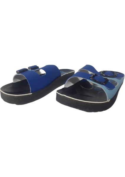 Erkek Lacivert-Mavi Çift Tokalı Günlük Şık Terlik GEEZR60-06 fırsatları