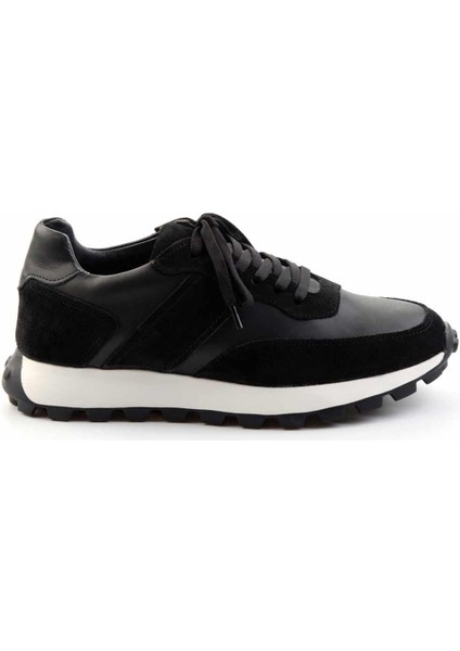 Siyah Siyah Nubuk Hakiki Deri Erkek Sneaker E01401061101