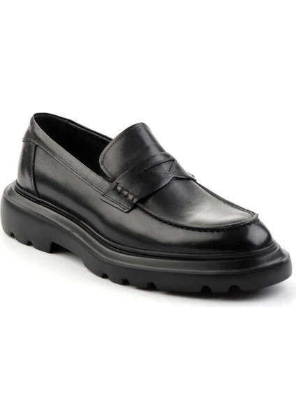 Siyah Antik Hakiki Deri Erkek Loafer Ayakkabı E01401092041