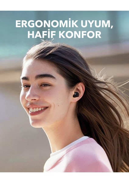 Soundcore A30i Kablosuz Bluetooth Kulaklık - 24 Saat Oynatma Süresi - IP54 Suya Karşı Dayanıklı - Siyah - A3948