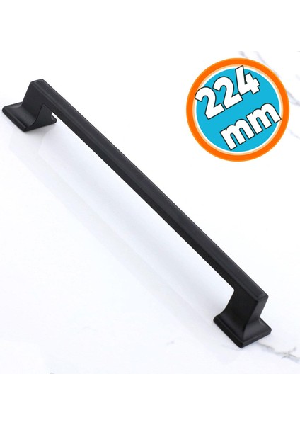 Siyah Kulp Metal Mobilya Çekmece Dolabı Mutfak Dolap Kulpları Kapak Kulbu Kulpu 224 Mm-22.4 cm