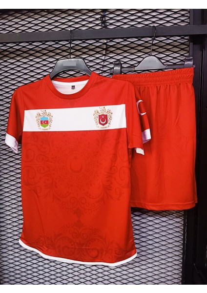 Kurt Motifli Yeni Nesil Türkiye-Azerbaycan Forma Takımı K0169 (Tek Kelime Isim ve Numara Yazılır) 2xl
