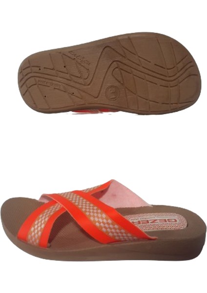 Kız Çocuk Turuncu Çapraz Ultra Hafif Günlük Şık Terlik GEEZR85-06 indirimleri