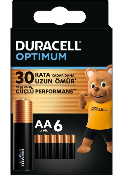 Optimum AA Pil (6’lı paket), Alkalin Pil 1,5V, LR6 MX1500