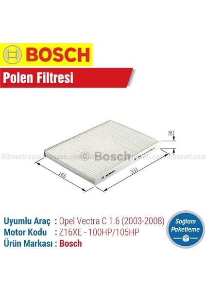 Opel Vectra C 1.6 Bosch Polen Filtresi (2003-2008)