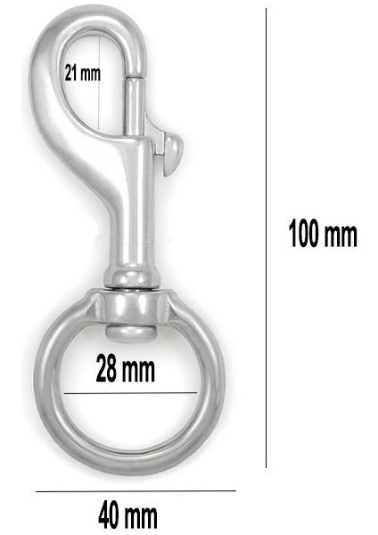 Tutucu Karabina Bolt Snap Swivel-Eye 28 mm M