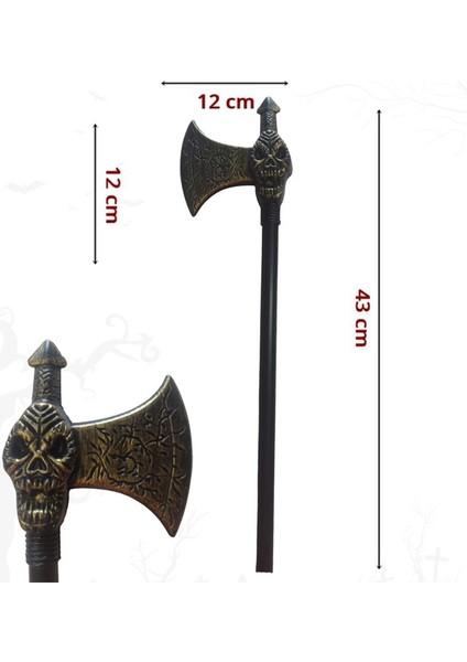 Küçük Boy Halloween Figürlü Cadılar Bayramı Baltası Altın Renk 43 cm
