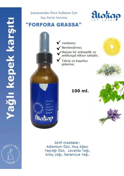 Forfora Grassa - Yağlı Kepek Karşıtı Doğal Aktif Içerikli Saç Serumu, 100 Ml.