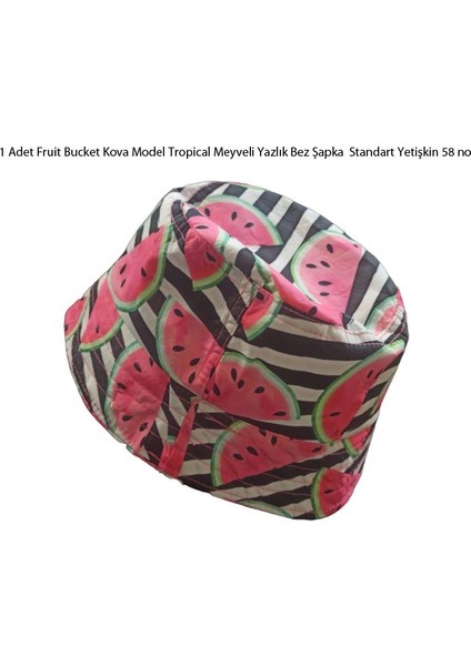 Hawai Fruit Bucket Kova Model Tropical Meyveli Yazlık Bez Şapka Md1