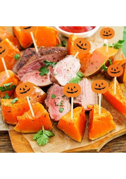 Halloween Temalı Turuncu Renk Balkabağı Ahşap Kürdan 25 Adet fiyatları