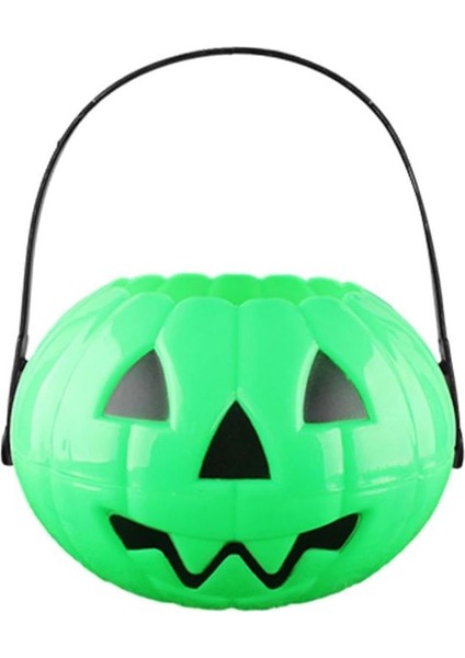 Halloween Yeşil Renk Balkabağı Eklemeli Plastik Şeker Kovası 12X17,5 cm 1 Adet fiyatları