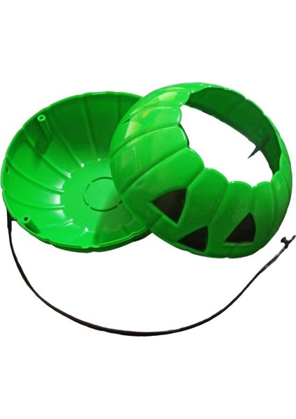 Halloween Yeşil Renk Balkabağı Eklemeli Plastik Şeker Kovası 12X17,5 cm 1 Adet modelleri