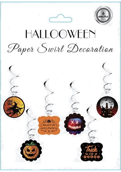 6 Adet Halloween Temalı Asmalı Sarmal Kağıt Uzar Tavan Süsü fiyatları