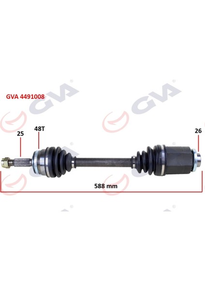 Komple Aks Sağ Accent Era 2006- 1.5crdi Abs'li (48 Dış) (588MM)