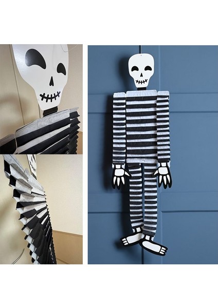 Halloween Kağıt Akordeon Iskelet Asma Süs 110 cm 1 Adet modelleri