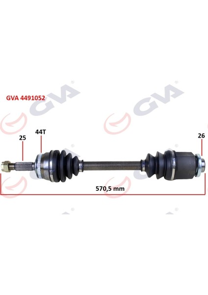 Komple Aks Sağ Accent Admire 1.5crdi 2003-2006 Absli 44DIŞ 570MM