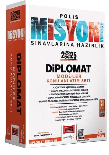 2025 Polis Misyon Sınavlarına Hazırlık Diplomat Serisi Diplomat Modüler Konu Anlatım Seti - İrfan Ziya İbrahimgil