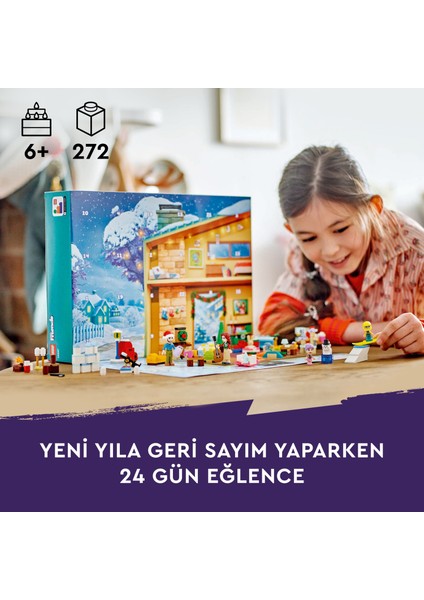 LEGO® Friends Yılbaşı Takvimi 2024 42637 - 6 Yaş ve Üzeri Çocuklar Için 5 Karakter ve 3 Hayvan Minifigürü Içeren Yaratıcı Oyuncak Yapım Seti (272 Parça)