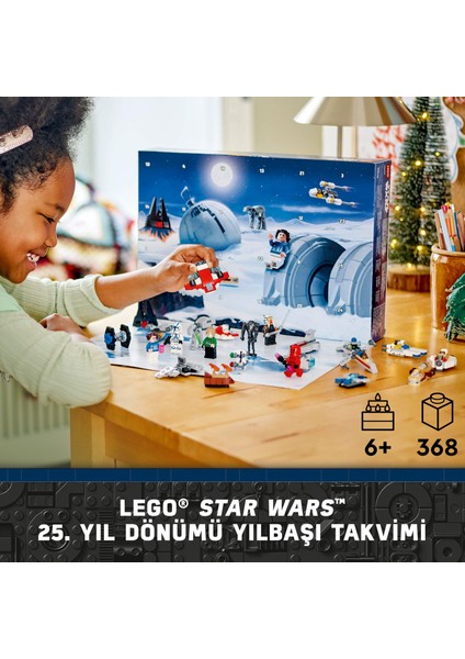 Star Wars™ 2024 Yılbaşı Takvimi 75395 - 6 Yaş ve Üzeri Çocuklar Için Inşa Edilebilen Yılbaşı Temalı Yaratıcı Oyuncak Yapım Seti (368 Parça)
