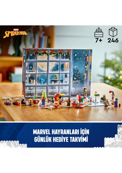 LEGO® Marvel Örümcek Adam 2024 Yılbaşı Takvimi 76293 - 7 Yaş ve Üzeri Çocuklar Için 24 Ayrı Sürpriz Içeren Yaratıcı Oyuncak Yapım Seti (246 Parça)