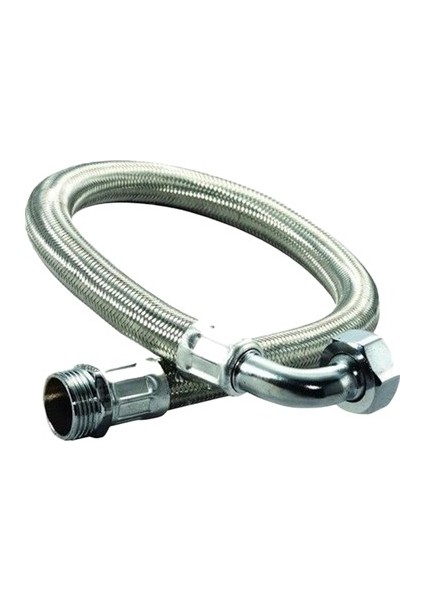 Paslanmaz Örgülü Dirsekli Flex Hortum 1'' 100CM