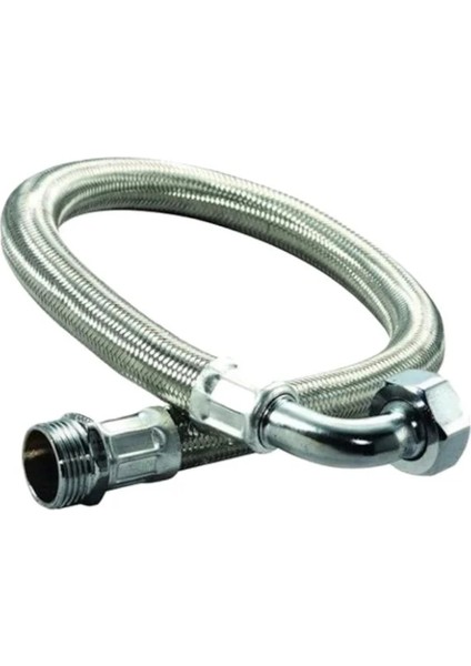 Paslanmaz Örgülü Dirsekli Flex Hortum 1'' 100CM