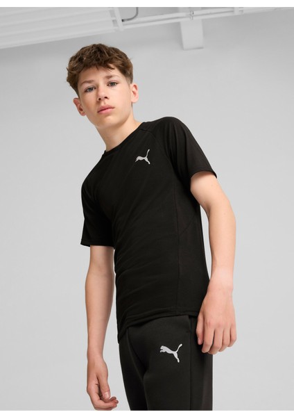 Düz Siyah Erkek T-Shirt 68180201-EVOSTRIPE Tee modelleri