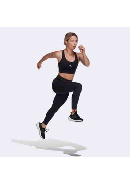 running essentials 7/8 kadın siyah koşu taytı.-