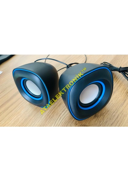 1+1 Multimedya USB Bilgisayar Laptop Uyumlu Hoparlör Speaker Kablolu USB AUX