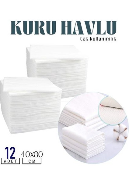 Modacar Tek Kullanımlık Kuru Havlu Çok Amaçlı 40x80 Cm 12 Adet