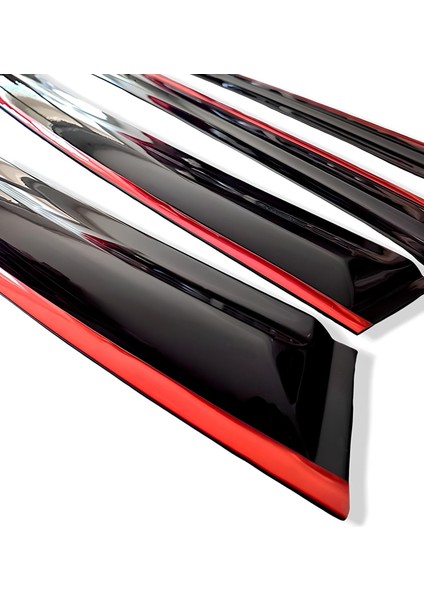 Volkswagen Jetta Düz Kırmızı Kromlu Cam Rüzgarlığı 2011-2018 Arası