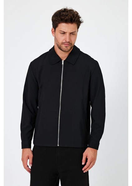 Gömlek Yaka Fermuarlı Mont (E24-00201) fırsatları