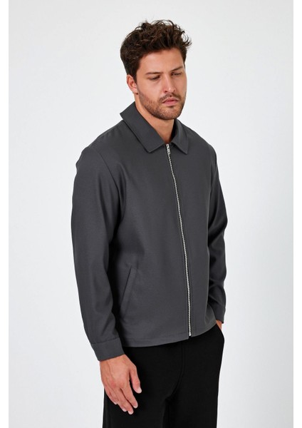 Gömlek Yaka Fermuarlı Mont (E24-00201) fırsatları