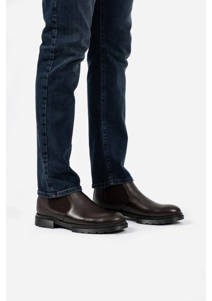 Hakiki Deri Kahverengi Su & Soğuğa Dayanıklı Kürklü Erkek Kışlık Bot LUASS25AL0030 fırsatları