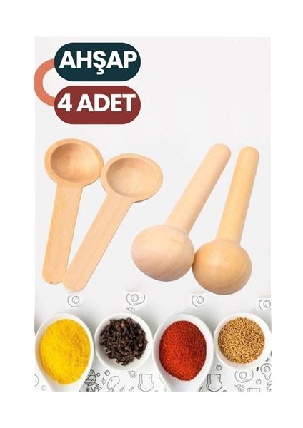 Modacar Baharat Kaşığı 7 cm Mini Doğal Ahşap El Yapımı