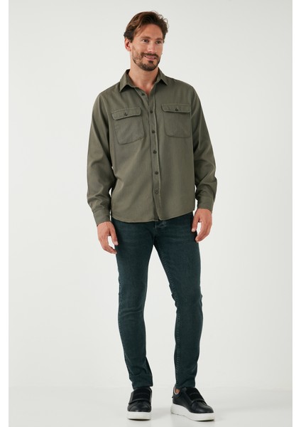 Pamuklu Çift Cepli Regular Fit Gömlek Erkek Gömlek Cf25w128858 fiyatları