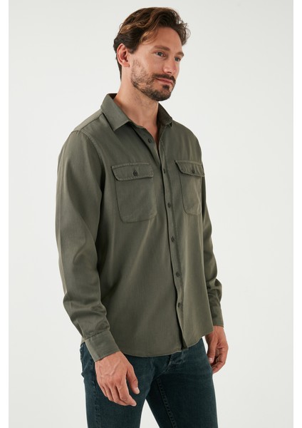 Pamuklu Çift Cepli Regular Fit Gömlek Erkek Gömlek Cf25w128858 modelleri