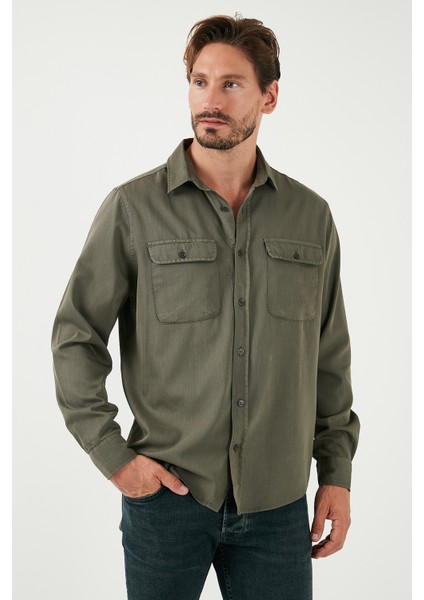 Pamuklu Çift Cepli Regular Fit Gömlek Erkek Gömlek Cf25w128858 fırsatları