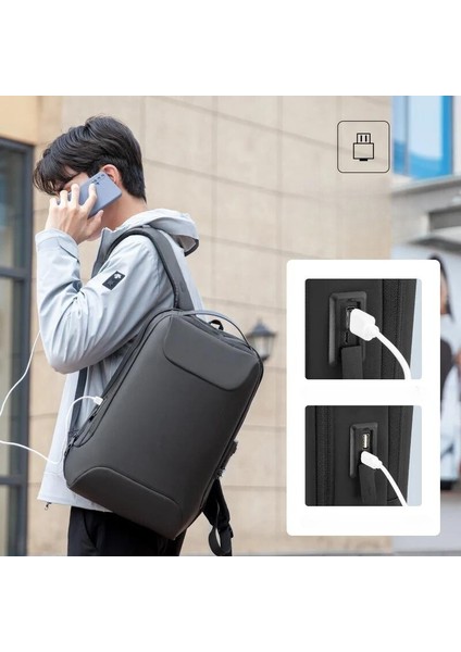 Compilo Laptop Sırt Çantası Kilitli USB Şarj Kitli Çantası MR9000_00 modelleri