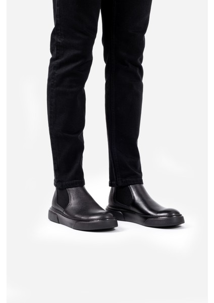 Hakiki Deri Siyah Ultra Rahat ve Hafif Chelsea Erkek Bot LUASS25AL0026 fırsatları