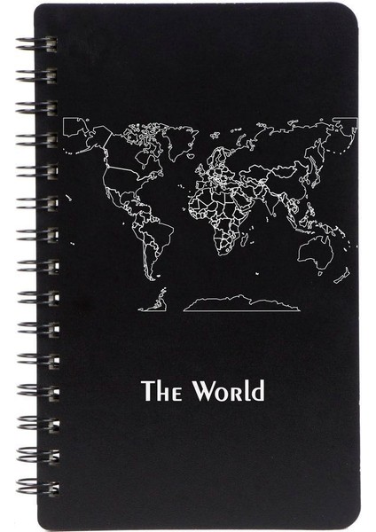 Dünya Haritası Tasarımlı Isme Özel Ahşap Kapaklı Defter