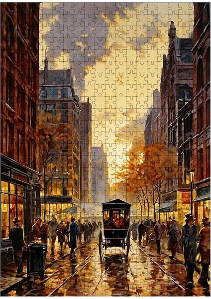 Ahşap Mdf Puzzle Yapboz Gizemli Şehir 500 Parça 50*70 cm